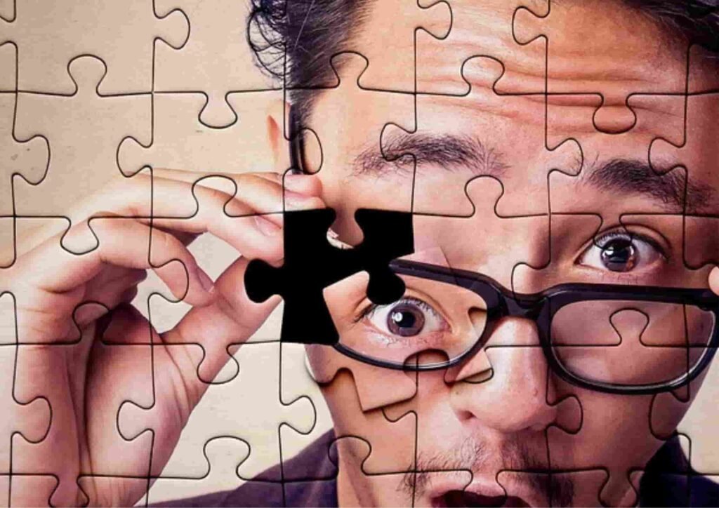 man solving the puzzle 