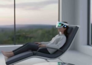 neurofeedback device sense.ai girl wearing the device 